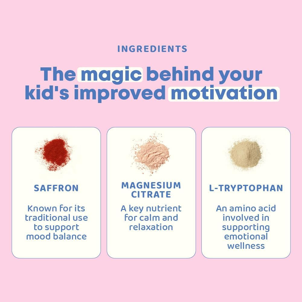 Pixie Sticks with Saffron & GABA for Kids | Mood Balance Supplements for Kids | Sugar-Free Powder Candy New Flavor Cherry Lime (25 Servings)