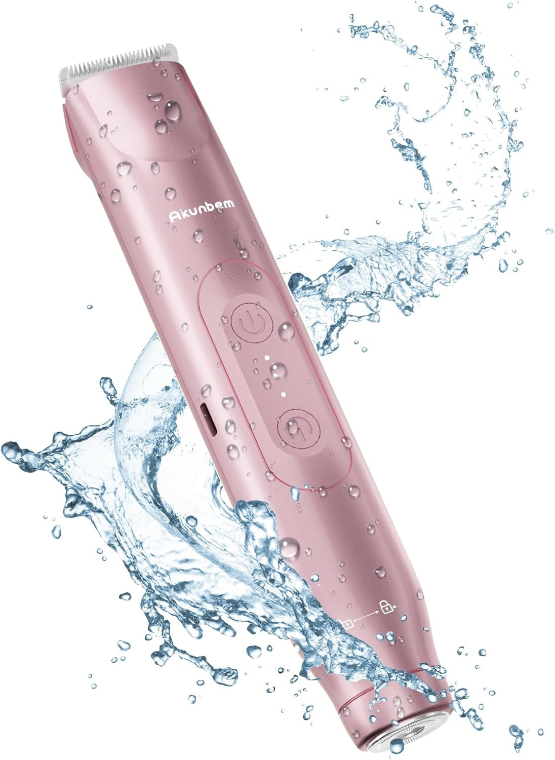 Women Electric Shaver Dual Head Bikini Trimmer for Women IPX7 Waterproof Wet & Dry Use Body Hair Trimmer and Facial Hair Remover for Bikini Underarm Leg Arm Body Face (Pink)