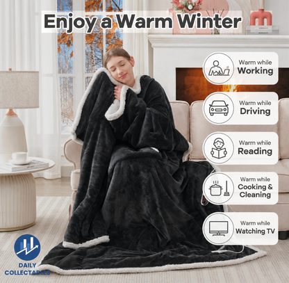 Daily Collectables™ ''Never Feel Cold Again'' - Luxury Quality Heated Full Body Blanket Robe