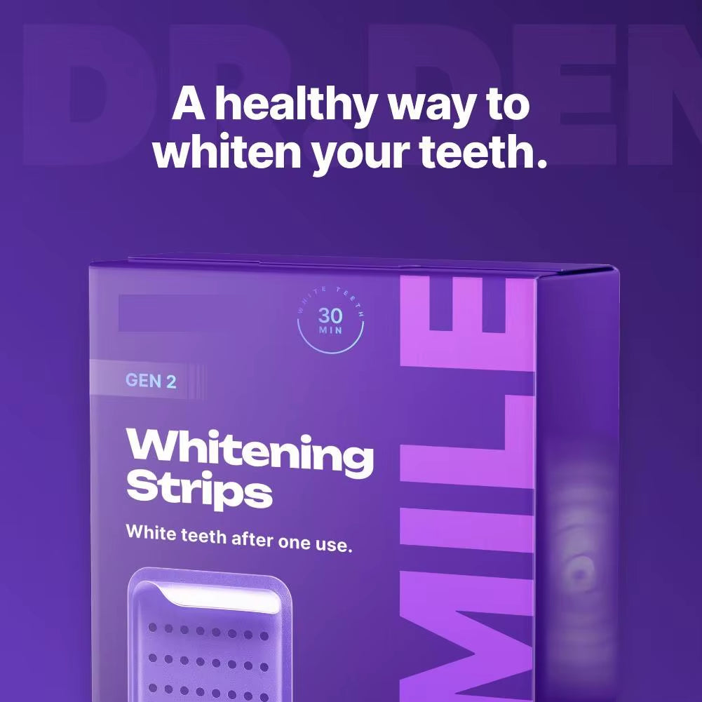 42Strips Purple Whitening Tooth Patch Fresh Breath Tooth Brightening Stickers Remove Yellow Stains for Smokers & Coffee Drinkers