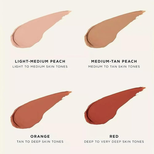 Colored Clay CC Undereye Corrector, under Eye Concealer with Brush, Dark Circle Defense, under Eye Color Corrector for Dark Circles (Light-Medium Peach, with Brush)