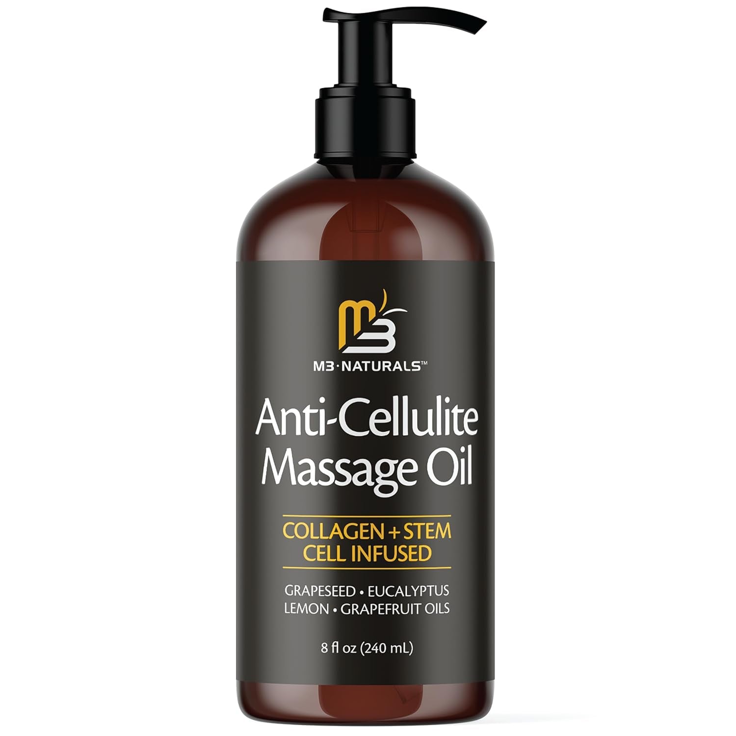 Firming Body Massage Oil with Collagen & Stem Cell – Helps Smooth the Appearance of Cellulite & Improve Skin Texture – Refreshing Aromatherapy Body Oil for Legs & Full Body – 8 Fl Oz by