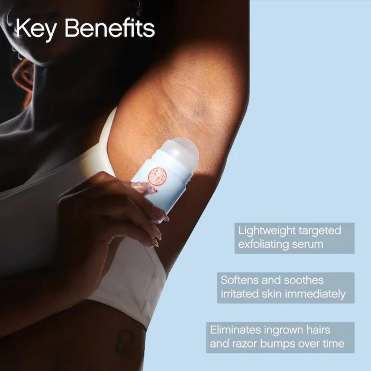 High Roller Ingrown Hair Serum | Roll-On Tonic to Soothe and Calm Irritated Skin on Face, Armpits and Bikini Areas | Contains Salicylic and Glycolic Acid | Vegan and Cruelty-Free (1.7 Fl Oz)