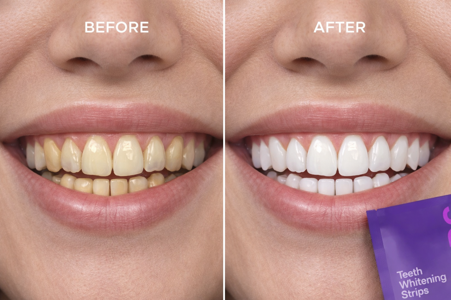 42Strips Purple Whitening Tooth Patch Fresh Breath Tooth Brightening Stickers Remove Yellow Stains for Smokers & Coffee Drinkers