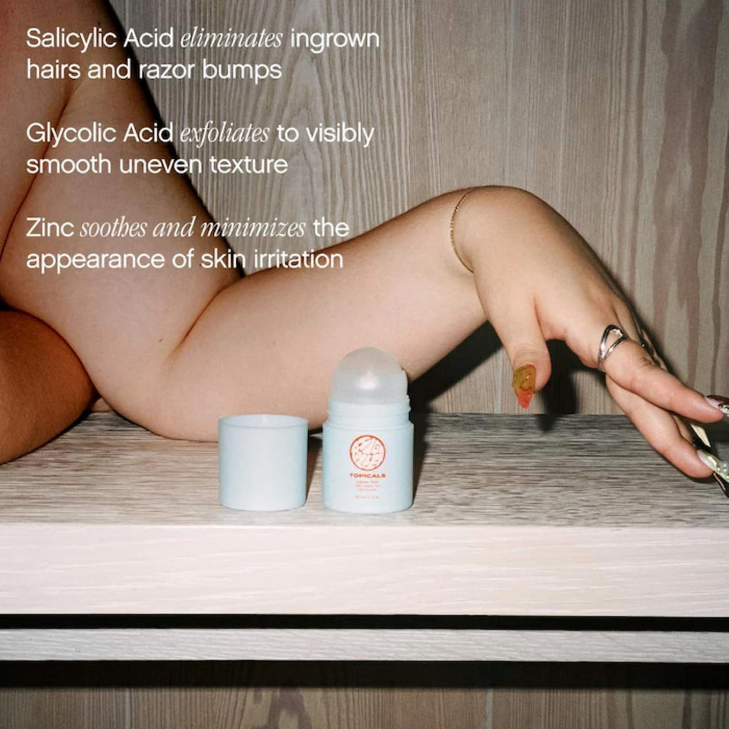 High Roller Ingrown Hair Serum | Roll-On Tonic to Soothe and Calm Irritated Skin on Face, Armpits and Bikini Areas | Contains Salicylic and Glycolic Acid | Vegan and Cruelty-Free (1.7 Fl Oz)
