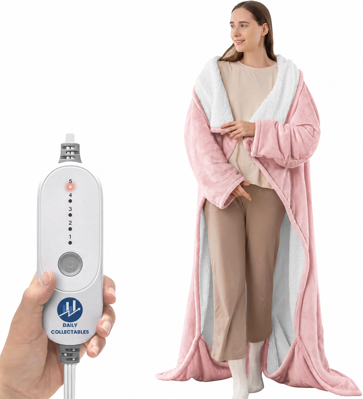 Daily Collectables™ ''Never Feel Cold Again'' - Luxury Quality Heated Full Body Blanket Robe