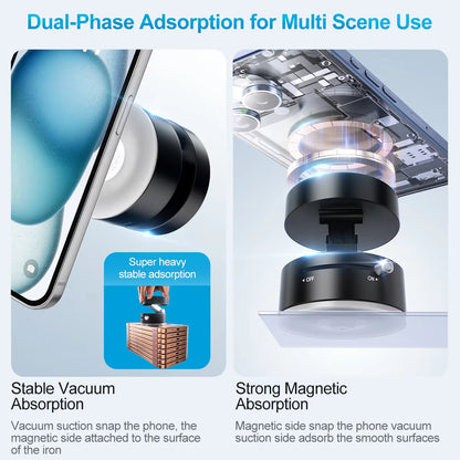 Fonken Vacuum Suction Magnetic Phone Holder with 360 Degree Rotation Handsfree Magnetic Foldable Phone Mount Mobile Phone Holder