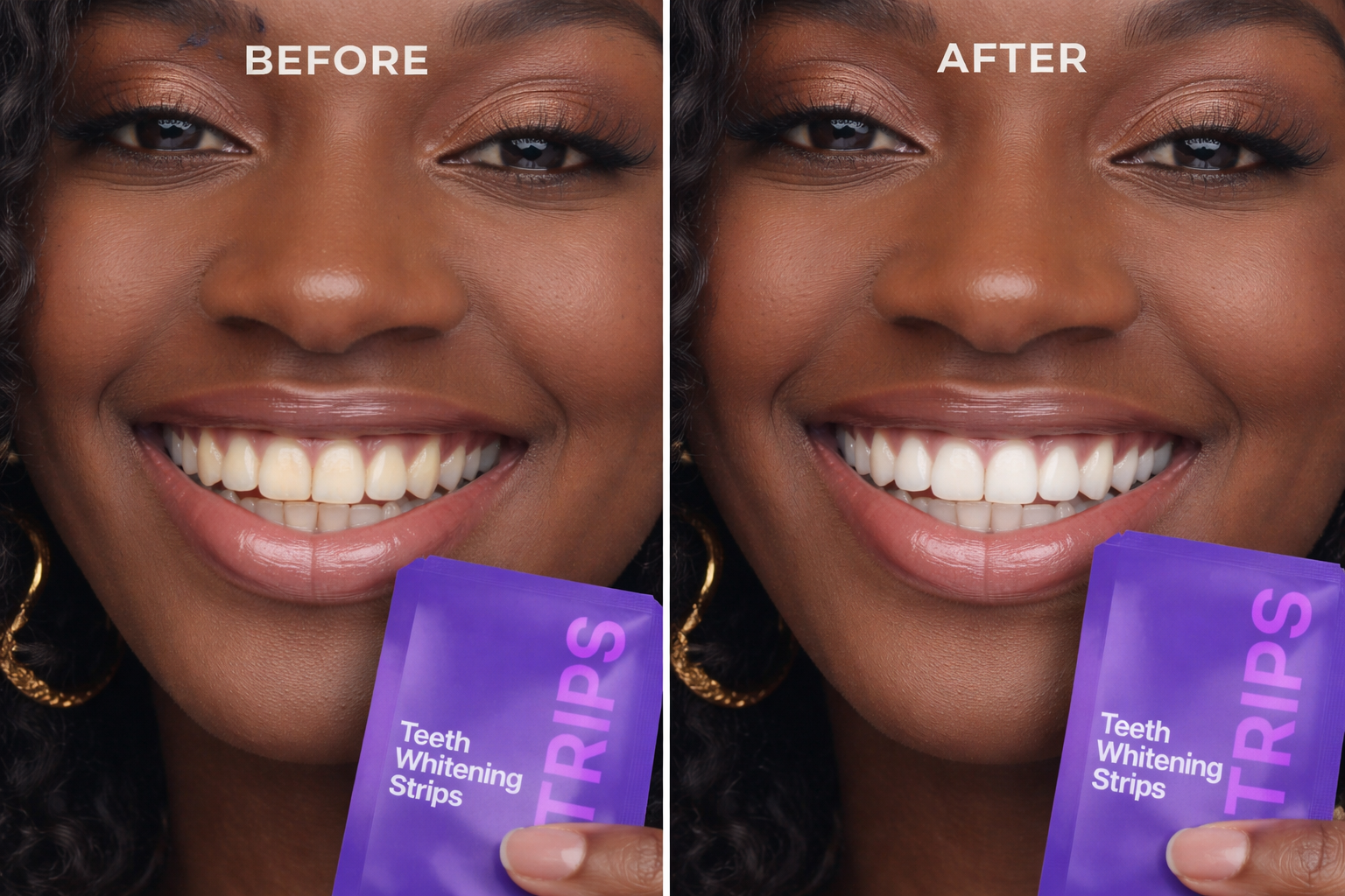 42Strips Purple Whitening Tooth Patch Fresh Breath Tooth Brightening Stickers Remove Yellow Stains for Smokers & Coffee Drinkers