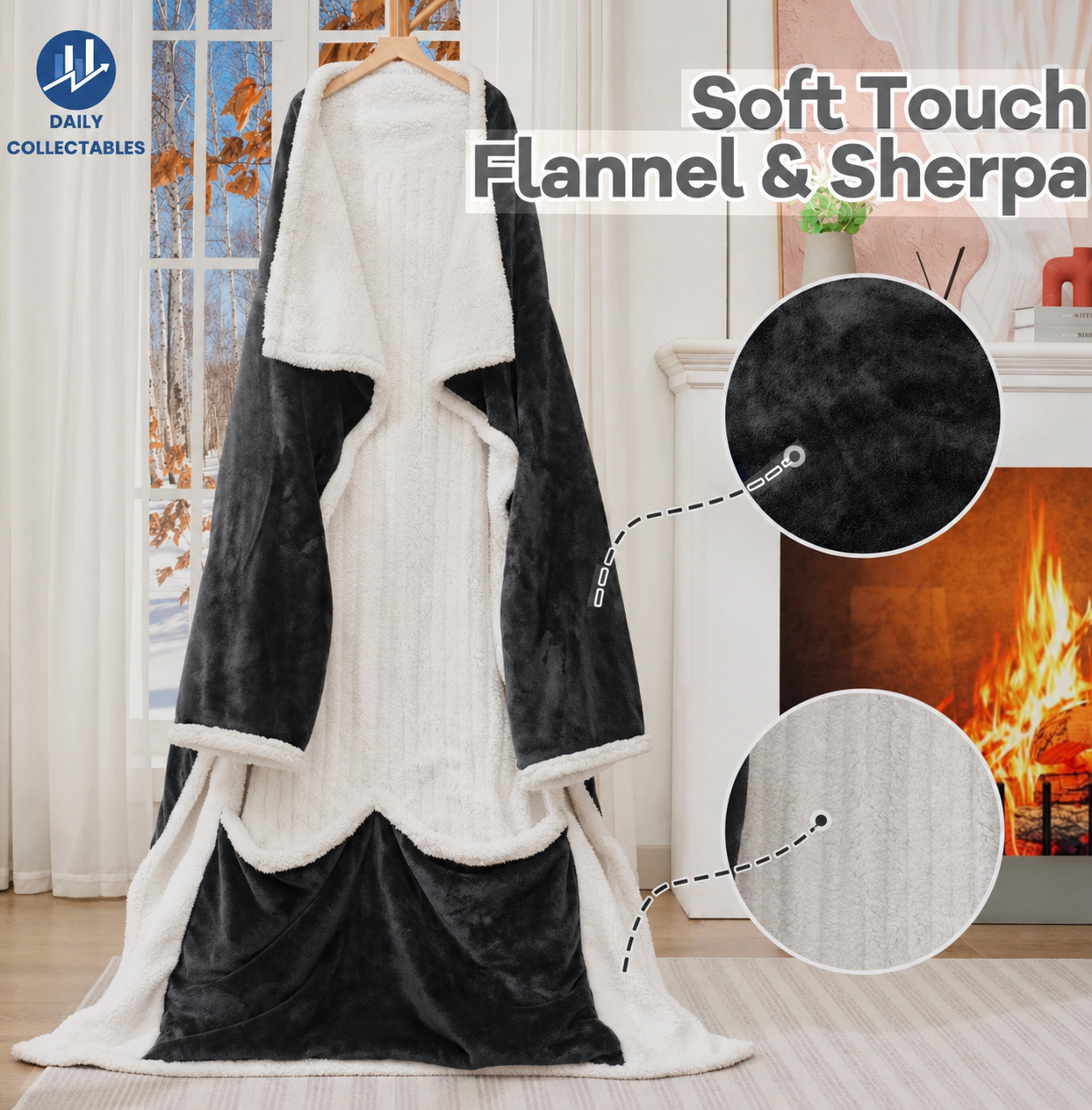 Daily Collectables™ ''Never Feel Cold Again'' - Luxury Quality Heated Full Body Blanket Robe
