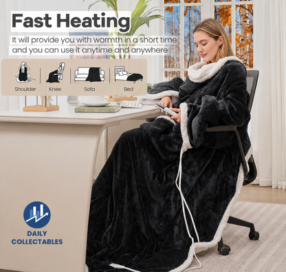 Daily Collectables™ ''Never Feel Cold Again'' - Luxury Quality Heated Full Body Blanket Robe