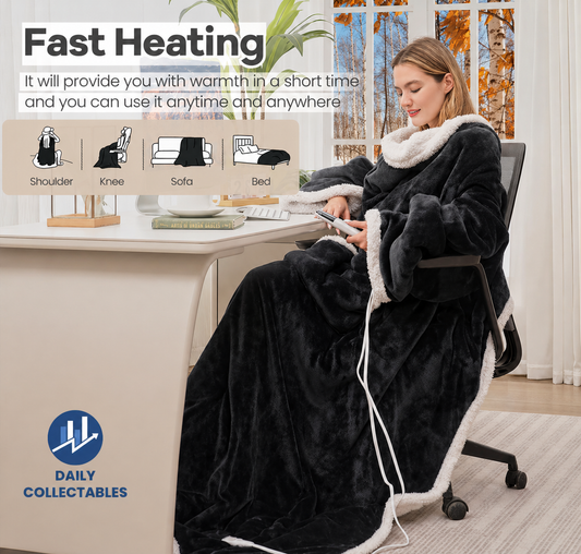 Daily Collectables™ ''Never Feel Cold Again'' - Luxury Quality Heated Full Body Blanket Robe
