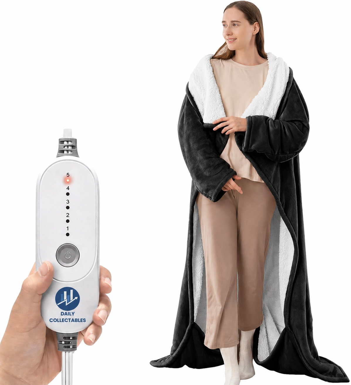 Daily Collectables™ ''Never Feel Cold Again'' - Luxury Quality Heated Full Body Blanket Robe